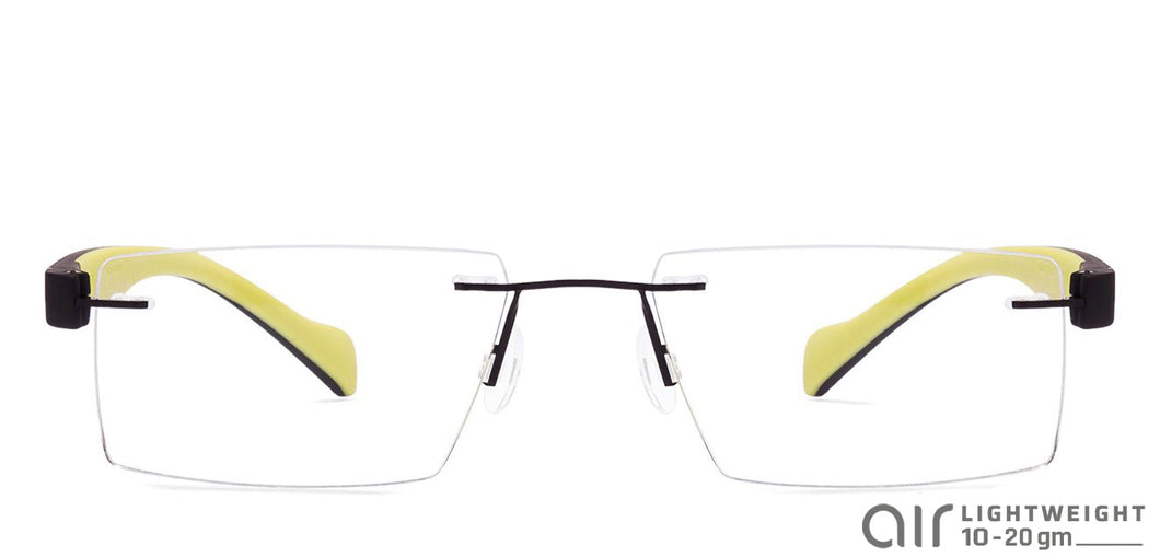 Black Rectangle Rimless Unisex Eyeglasses by Lenskart Air Online-115131