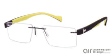 Load image into Gallery viewer, Black Rectangle Rimless Unisex Eyeglasses by Lenskart Air Online-115131