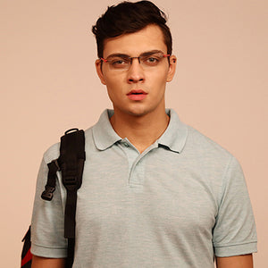 Black Rectangle Rimless Unisex Eyeglasses by Lenskart Air Online-115136
