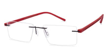 Load image into Gallery viewer, Black Rectangle Rimless Unisex Eyeglasses by Lenskart Air Online-115136