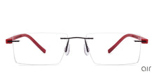Load image into Gallery viewer, Black Rectangle Rimless Unisex Eyeglasses by Lenskart Air Online-115136