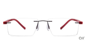 Black Rectangle Rimless Unisex Eyeglasses by Lenskart Air Online-115136
