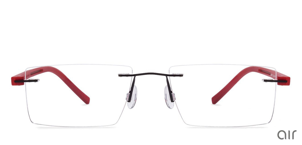 Black Rectangle Rimless Unisex Eyeglasses by Lenskart Air Online-115136