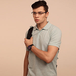 Grey Rectangle Rimless Unisex Eyeglasses by Lenskart Air Online-115147