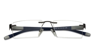 Grey Rectangle Rimless Unisex Eyeglasses by Lenskart Air Online-115147