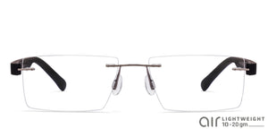 Grey Rectangle Rimless Unisex Eyeglasses by Lenskart Air Online-115155