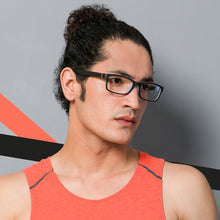 Load image into Gallery viewer, Black Rectangle Full Rim Unisex Eyeglasses by Lenskart Air Online-129586