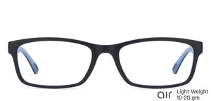 Black Rectangle Full Rim Unisex Eyeglasses by Lenskart Air Online-129586