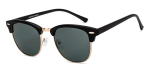 Black Clubmaster Full Rim Unisex Sunglasses by Vincent Chase Polarized-209578