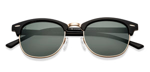 Black Clubmaster Full Rim Unisex Sunglasses by Vincent Chase Polarized-209578