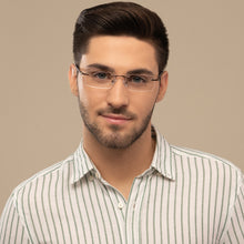 Load image into Gallery viewer, Brown Rectangle Rimless Unisex Eyeglasses by Lenskart Air-140271