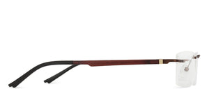 Brown Rectangle Rimless Unisex Eyeglasses by Lenskart Air-140271