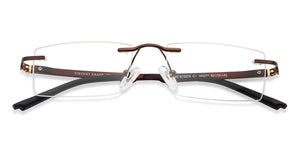 Brown Rectangle Rimless Unisex Eyeglasses by Lenskart Air-140271