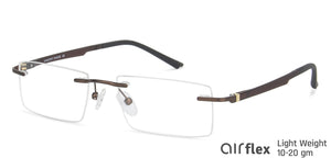 Brown Rectangle Rimless Unisex Eyeglasses by Lenskart Air-140271