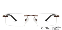 Load image into Gallery viewer, Brown Rectangle Rimless Unisex Eyeglasses by Lenskart Air-140271