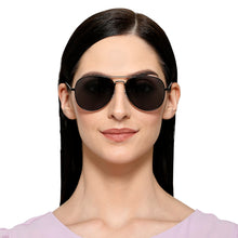 Load image into Gallery viewer, Black Aviator Full Rim Unisex Sunglasses by Vincent Chase Polarized-131013
