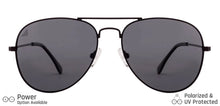 Load image into Gallery viewer, Black Aviator Full Rim Unisex Sunglasses by Vincent Chase Polarized-131013