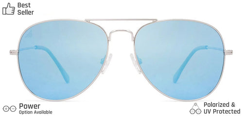 Silver Aviator Full Rim Unisex Sunglasses by Vincent Chase Polarized-131015