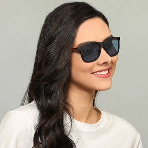 Black Wayfarer Full Rim Unisex Sunglasses by Vincent Chase Polarized-130848