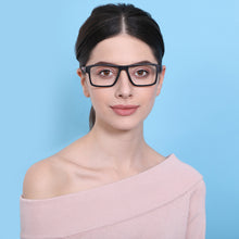 Load image into Gallery viewer, Black Rectangle Full Rim Unisex Eyeglasses by Lenskart Air Online-132400