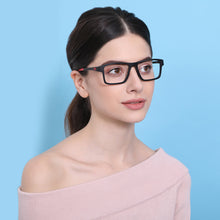 Load image into Gallery viewer, Black Rectangle Full Rim Unisex Eyeglasses by Lenskart Air Online-132400