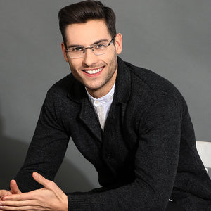 Gunmetal Rectangle Rimless Unisex Eyeglasses by Vincent Chase VC-134819