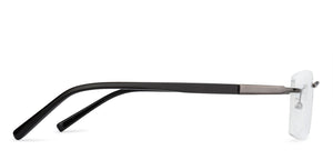 Gunmetal Rectangle Rimless Unisex Eyeglasses by Vincent Chase VC-134819