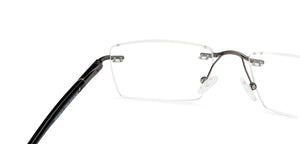 Gunmetal Rectangle Rimless Unisex Eyeglasses by Vincent Chase VC-134819
