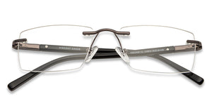 Gunmetal Rectangle Rimless Unisex Eyeglasses by Vincent Chase VC-134819