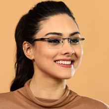 Load image into Gallery viewer, Black Rectangle Rimless Unisex Eyeglasses by Lenskart Air Online-134704