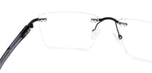 Load image into Gallery viewer, Black Rectangle Rimless Unisex Eyeglasses by Lenskart Air Online-134704