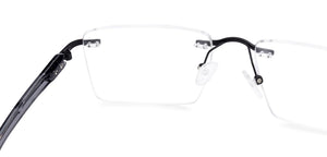Black Rectangle Rimless Unisex Eyeglasses by Lenskart Air Online-134704