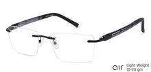 Load image into Gallery viewer, Black Rectangle Rimless Unisex Eyeglasses by Lenskart Air Online-134704