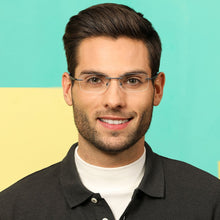 Load image into Gallery viewer, Grey Rectangle Rimless Wide Unisex Eyeglasses by Lenskart Air-134718