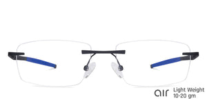 Grey Rectangle Rimless Wide Unisex Eyeglasses by Lenskart Air-134718