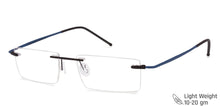 Load image into Gallery viewer, Blue Rectangle Rimless Unisex Eyeglasses by Vincent Chase Online-117013