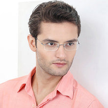Load image into Gallery viewer, Blue Rectangle Rimless Unisex Eyeglasses by Vincent Chase Online-110321