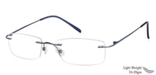 Load image into Gallery viewer, Blue Rectangle Rimless Unisex Eyeglasses by Vincent Chase Online-110321