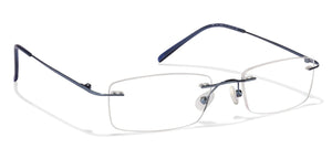 Blue Rectangle Rimless Unisex Eyeglasses by Vincent Chase Online-110321