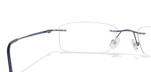 Blue Rectangle Rimless Unisex Eyeglasses by Vincent Chase Online-110321