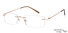 Load image into Gallery viewer, Gold Rectangle Rimless Unisex Eyeglasses by Vincent Chase Online-110325