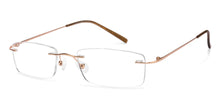 Load image into Gallery viewer, Gold Rectangle Rimless Unisex Eyeglasses by Vincent Chase Online-110325