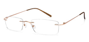 Gold Rectangle Rimless Unisex Eyeglasses by Vincent Chase Online-110325