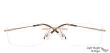Load image into Gallery viewer, Gold Rectangle Rimless Unisex Eyeglasses by Vincent Chase Online-110319