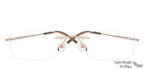 Gold Rectangle Rimless Unisex Eyeglasses by Vincent Chase Online-110319