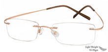 Load image into Gallery viewer, Gold Rectangle Rimless Unisex Eyeglasses by Vincent Chase Online-110319