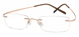 Gold Rectangle Rimless Unisex Eyeglasses by Vincent Chase Online-110319