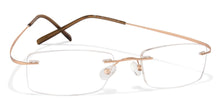 Load image into Gallery viewer, Gold Rectangle Rimless Unisex Eyeglasses by Vincent Chase Online-110319
