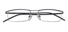 Load image into Gallery viewer, Grey Rectangle Half Rim Unisex Eyeglasses by Lenskart Air Online-87539