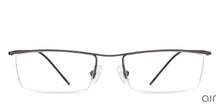 Load image into Gallery viewer, Grey Rectangle Half Rim Unisex Eyeglasses by Lenskart Air Online-87539
